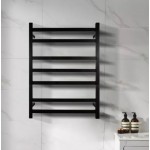 Heated Towel Rack Square 7 Bars 800Hx600Wx120D - Black